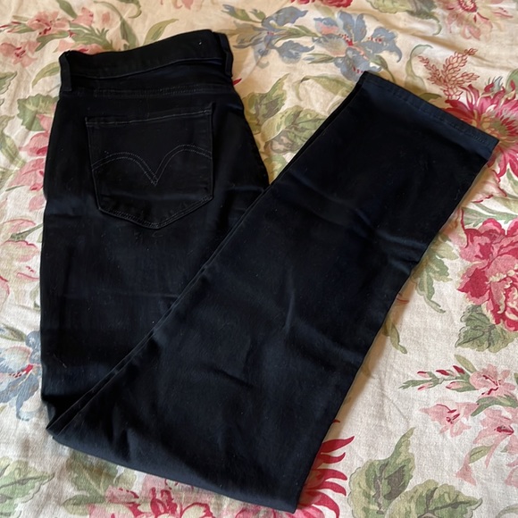 LEVIS Size 14 Long  32"Wx 42"L Dark Black Denim Stretch 5-Pkt MidRise $89 NEW - Picture 5 of 16